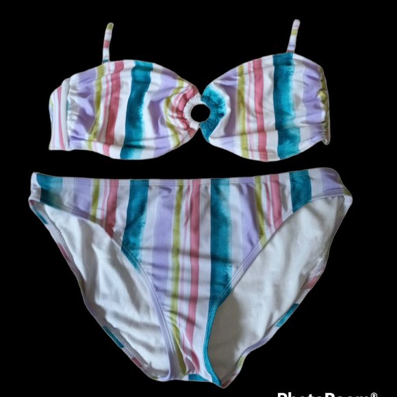 SANDFLOWER Bandeau Bikini Set High Waisted Swimsuit Women's Size L & XL - Picture 15 of 16